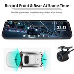 10Inch Touch Screen 1080P HD Front Rear Dual Camera Full-Screen Streaming Car Rearview Mirror Dashcam Dual Channel Recorder