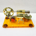 K611 Hot Air Stirling Engine Model Alternator wiht LED Acrylic Base Plate Steam Power Experiment Physics Science Education Toys