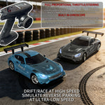 LinkMejor 4301 RTR 1/43 2.4G 4WD AMG GTR Drift RC Car Built In Gyro Alloy Body Shell LED Light On-Road Full Proportional Desktop Remote Control Racing Vehicles Models Toys