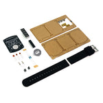 HU090 DIY LED Digital Watch Kit 0.28 Inch Red Display Silicone Strap 12/24 Hour Format Countdown Timer Acrylic Shell Battery Operated Beginner Soldering Practice