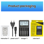 VariCore VCR4 4-Slot Smart Battery Charger for 18650 21700 AA AAA Ni-MH Li-ion LCD Display Capacity Test Adjustable Current