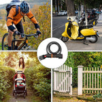 LinkMejor Bicycle Steel Cable Lock 5 Digit Password High Security with Taillight Thicken Anti-Theft Safety Lock Motorcycle MTB Road Bike Accessories