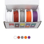 30AWG 20m/roll Super Soft Silicone Wire Heat Resistant Flexible Tinned Copper Stranded Cable DIY 5 Colors Mix Box Electirc Wire White Brown Gray Orange Purple