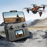 LinkMejor K12 MAX Three Camera WiFi FPV with LCD Screen Controller Servo Gimbal 360° Obstacle Avoidance Brushless Foldable RC Drone Quadcopter RTF