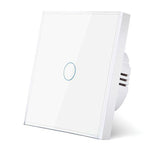 LinkMejor 1 Gang 86 Type Smart Wall Touch Switch Tempered Glass Panel Single Live Wire Waterproof Heat Resistant LED Indicator