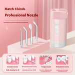 Portable Cordless Water Flosser with 4 Modes & 4 Nozzles Rechargeable  IPX7 Waterproof 200ml Telescopic Water Tank Travel Oral Irrigator