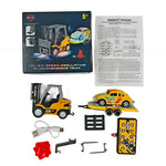LinkMejor HG4-244 RTR 1/64 2.4G Mini RC Car Alloy Forklift with Trailer Suppprt App Remote Control LED Light Sound Engineering Vehicle Desktop Toys Model Collection Gift For Boys