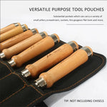 Chisel Carrying Case Canvas Pocket Tool Roll Holder Wrench Pouch Organizer For Knife Hammers Gouges Carpenter