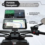 M630 Pro / M630 Max 6.5" Motorcycle Touch Screen Wireless Android Auto CarPlay Smart Portable Display IPS Removable Bracket IP67 Waterproof Bluetooth Monitor