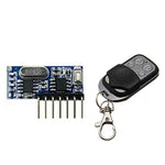 LinkMejor RF 433mhz Transmitter 4 Button Remote Control + Receiver Module Fixed EV1527 Decoding 4CH Output with Learning DIY Kit