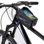 LinkMejor 1L Bicycle Bag Waterproof Bike Phone Holder Frame Front Tube Cycling Bag Phone Case Support for 4.7-6.8 Inch Touch Screen Smartphones