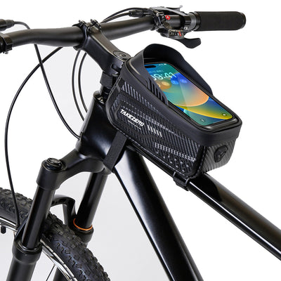 LinkMejor 1L Bicycle Bag Waterproof Bike Phone Holder Frame Front Tube Cycling Bag Phone Case Support for 4.7-6.8 Inch Touch Screen Smartphones