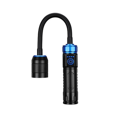 360° Rotation Lamp Head Zoomable LED Flashlight 18650 26650 Rechargeable Work Torch with Magnet Base Aluminum Alloy Outdoor Camping Lights