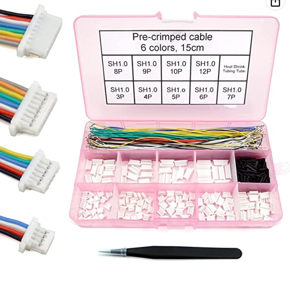 SH1.0 Connectors and Pre-Crimped Cables Compatible with JST SH 1.0mm for SPRacingF3 Omnibus F4 Pro F7 Racing Drone 15cm Wire