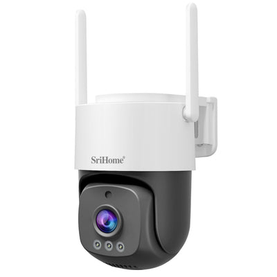 SriHome SH056 PTZ Security Camera 3MP 2K Ultra HD Full Color Night Vision Human Motion Two-Way Audio Visual Alarm IP66 Waterproof WIFI IP Surveillance Camera with APP Remote Control for Outdoor Safety