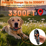 LinkMejor BC901 Remote Dog Training Collar 3300FT Long Range IP67 Waterproof Receiver 3 Modes Beep Vibration Shock Dual Channel Type-C Fast Charging Safety Light