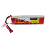 LinkMejor Power 7.4V 5500mAh 75C 2S LiPo Battery T Deans Plug for RC Car