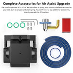 LinkMejor S9-FC Air Assist Kit with 30L/min Silent Pump High Speed Nozzle for Laser Engraver Cleaner Cuts Faster Cutting Upgrades