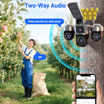 V380 6MP Solar Powered Outdoor WiFi Camera 2K Wireless Auto Tracking PIR Siren Smart Home CCTV Security Camera