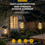 Elfeland Solar Hanging Garden Light 2800K Lamp Light Sensor IP65 Waterproof Rechargeable for Tree Patio Yard Outdoor