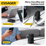 [GaN Tech] ESSAGER NCC-888 380W 8-Port USB PD Charger 3USB-A+5USB-C PD3.0/2.0 QC4.0/3.0/2.0 AFC FCP SCP DCP PPS Apple2.4A BC1.2 Fast Charging Desktop Charging Station EU Plug for iPhone 17 17Pro 16 Pro Max 15 14 for Huawei Mate XTs for OPPO for VIVO