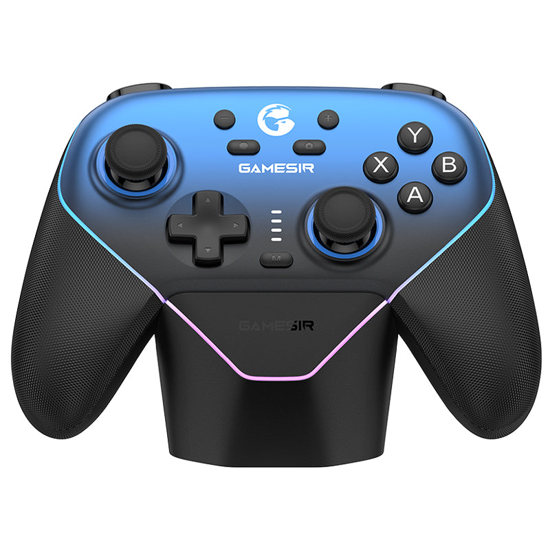 LinkMejor Super Nova Tri-mode Game Controller with RGB Light Hall Effect Joysticks and Triggers Six-axis Gamepad Built-in Dual Asymmetric Rumble Motors 1KHz Polling Rate Programmable Rear Buttons for PC Laptop Computer