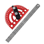 Combination Semi Circular Angle Finder 0 180 Degree Protractor with Detachable 330mm Ruler Precision Woodworking Measurement Tool