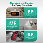 LinkMejor RT-100S 3 in 1 EMF Meter Electric Magnetic RF Fields Detector Instant Readings Color-Coded Display with Triple Alerts Energy Efficient and Portable