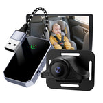 Car Baby Camera for Child Monitoring 1080P Night Vision HD with 2 in 1 Wireless CarPlay Android Auto Adapter