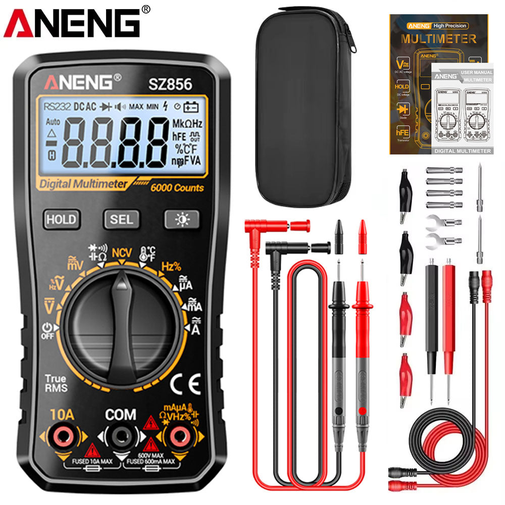LinkMejor SZ855 SZ856 Digital Multimeter High-Precision True RMS AC/DC Voltage Current Temperature NCV Non-Contact Voltmeter Ammeter DIY Tester Tool