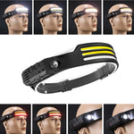 Multi-function Wave Induction COB LED Headlight Outdoor Riding Light USB Charging Night Running Light Strong Light Headlamp W689-3