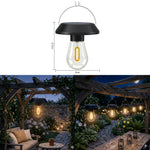 Elfeland Solar Hanging Garden Light 2800K Lamp Light Sensor IP65 Waterproof Rechargeable for Tree Patio Yard Outdoor