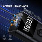 Portable Car Jump Starter Air Compressor Power Bank 12V Battery Booster Supports 8.0L Gas 6.5L Diesel LED Flashlight Tire Inflator USB Charging