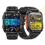 LinkMejor KT79 1.96inch HD Screen IPX8-3ATM Waterproof SOS Flashlight bluetooth Call Heart Rate Blood Pressure Blood Oxygen Monitor Sleep Monitoring Women's Health Multi-sport Modes Music Playback Smart Watch