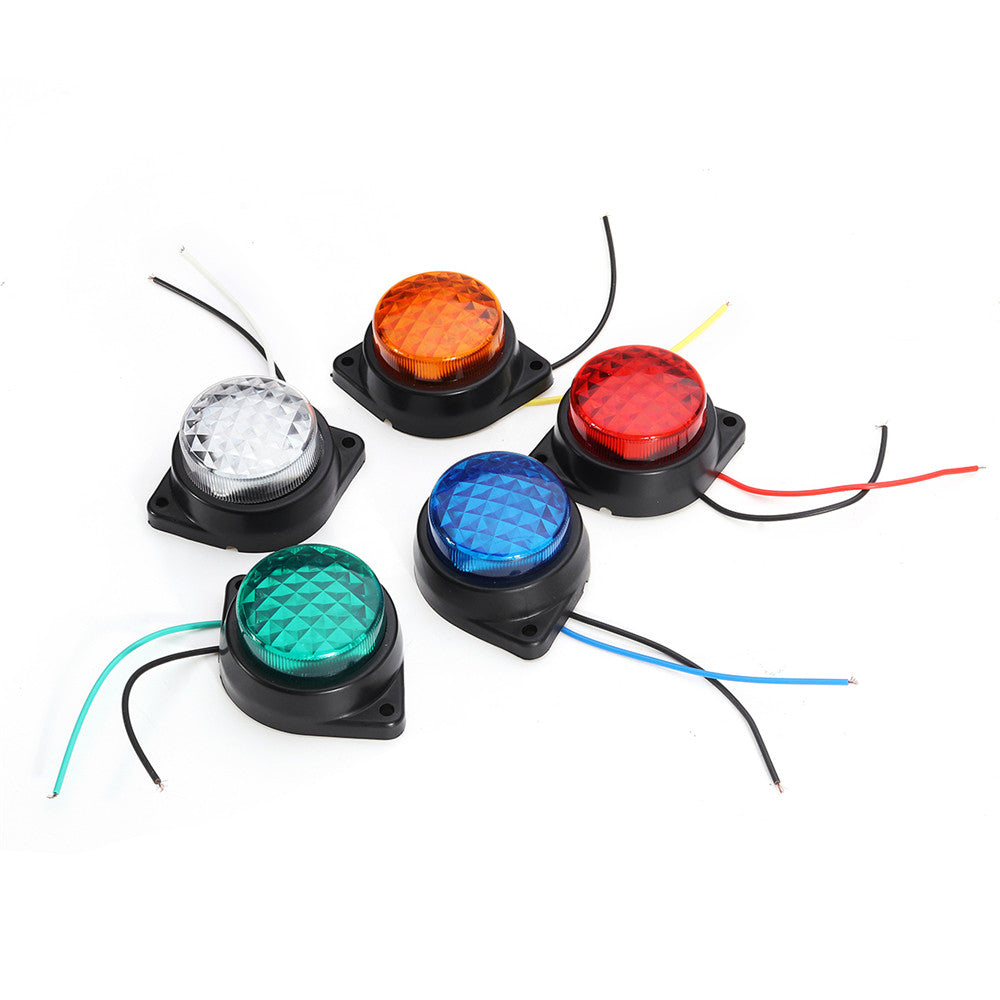 LinkMejor Light Clearance Front Rear Side Marker Indicator Lamp Round Outer Display Width Light