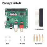 Audio Card Expansion Board for Raspberry Pi PCM5122 Audio 3.5 RCA Gold Plated Power Noise Reduction External Power