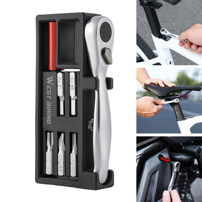 WEST BIKING Bicycle Repair Tools Kit Multifunctional MTB Road Bike Tool Kit Portable Hexagonal Wrench Screwdriver Bit Tools