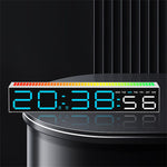 LinkMejor Light Table Clock LED Alarm Clock Speaker Display Colorful 3 Levels Brightness Dual Mode LED Lamp Strip Rhythm Pickup Design for Home Desktop
