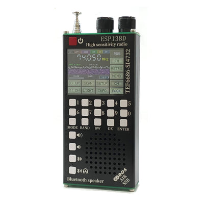 ESP138D ESP32 H-RADIO SI4732 Full Band FM AM SSB AIR Band Receiver + TEF6686 FM Receiver 2 in 1 Handheld Radio with Bluetooth