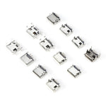60pcs 12 Types Mini USB Socket Set Stainless Steel Port High Durability Easy to Store and Carry Industrial Control Components