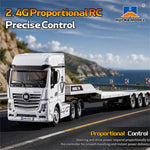 Huina Toys 9901 1/64 2.4G 12CH RC Car Flatbed Tractor Trailer Truck Cool LED Light Full Proportional Two Speed Remote Control RTR Vehicle Models Toys