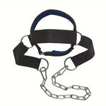LinkMejor Adjustable Head Neck Training Harness with Chain for Strengthen Neck Chin Muscles Weighted Neck Cap Boxing Resistance Training