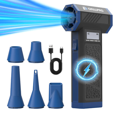 LinkMejor P30 Turbo Fan 130,000RPM 300g Peak Wind Pressure with 5000mAh Battery Various Nozzle Combinations Portable 29mm Brushless Motor High Performance