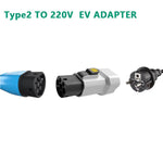 EVqiaoyi TYPE2 V2L European Standard Charging Pile Charger Adapter Type 2 To 220V 16A 3.5KW IP54 Fireproof Material Silver Plated Copper Connector