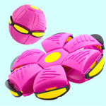 Magic Transforming UFO LED Light Flying Saucer Ball Stress Relief Outdoor Toy Unisex Plastic Deformation Flat Dual Modes Fun