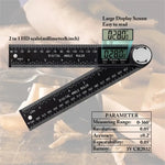 2-in-1 Digital Angle Finder Protractor with 7 Inch/200mm Ruler Spill-Proof Design for Woodworking Carpenter Construction DIY Tool LED Display High Accuracy Measurement