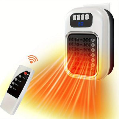 LinkMejor Portable Heater Mini Electric Heater Plug in Wall Room Heater Home Appliance Heating Stove Radiator Remote Warmer Machine