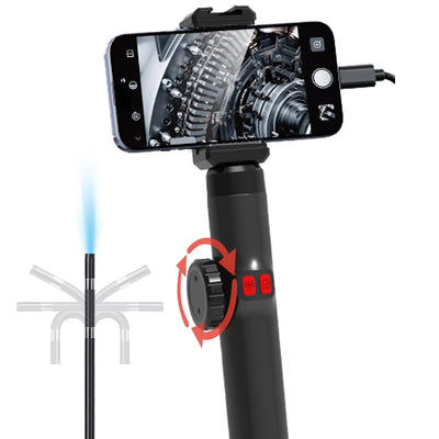 LinkMejor Two Way 360 Rotating Endoscope Camera 1080P High Resolution IP67 Waterproof Probe 8 LED Lights for Android iOS Devices
