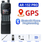 LinkMejor AR-152 PRO 10W GPS Walkie Talkie Long Range Bluetooth Programming 10W Tri-power Multi Band 12000mAh Tactical 1000CH Two Way Ham Radio