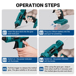 Drillpro Electric Hot Melt Glue Gun with Rapid Heating Intelligent Temperature Control for DIY Crafting Works with 10PCS Glue Sticks Fit For Mak 18V Battery Convenient and Efficient Use